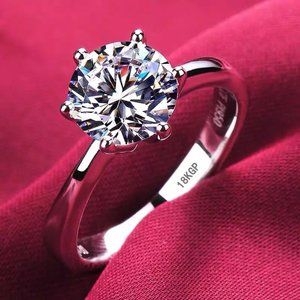 Allergy Free Fashion Wedding Rings for Women Fine Jewelry Pure White Gold Color
